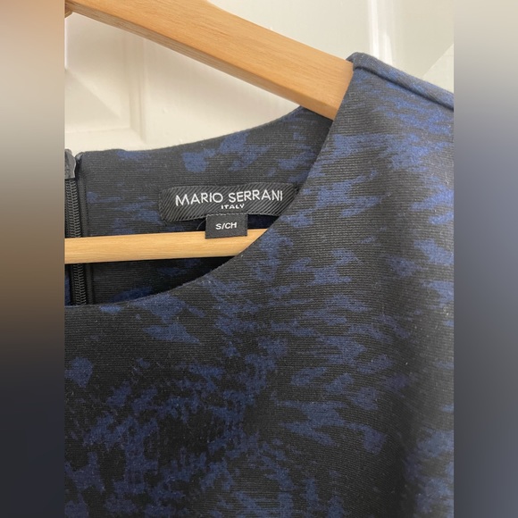 Mario Serrani Small Pull-on Dress Black/Blue Print - Picture 4 of 9